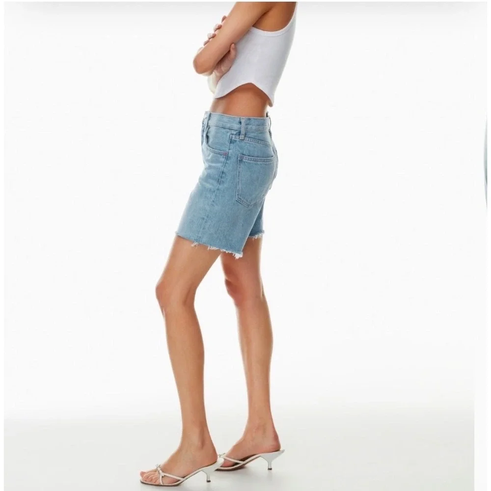 Denim Forum The Yoko Long Short 7 Yrs‎ Bleu Taboo High Rise Cut Offs 23 NEW